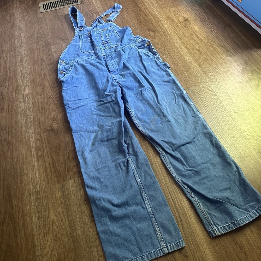 Big Smith Size 40x32 Workwear Bib Overalls Blue Adjustable Straps Zipper Close
